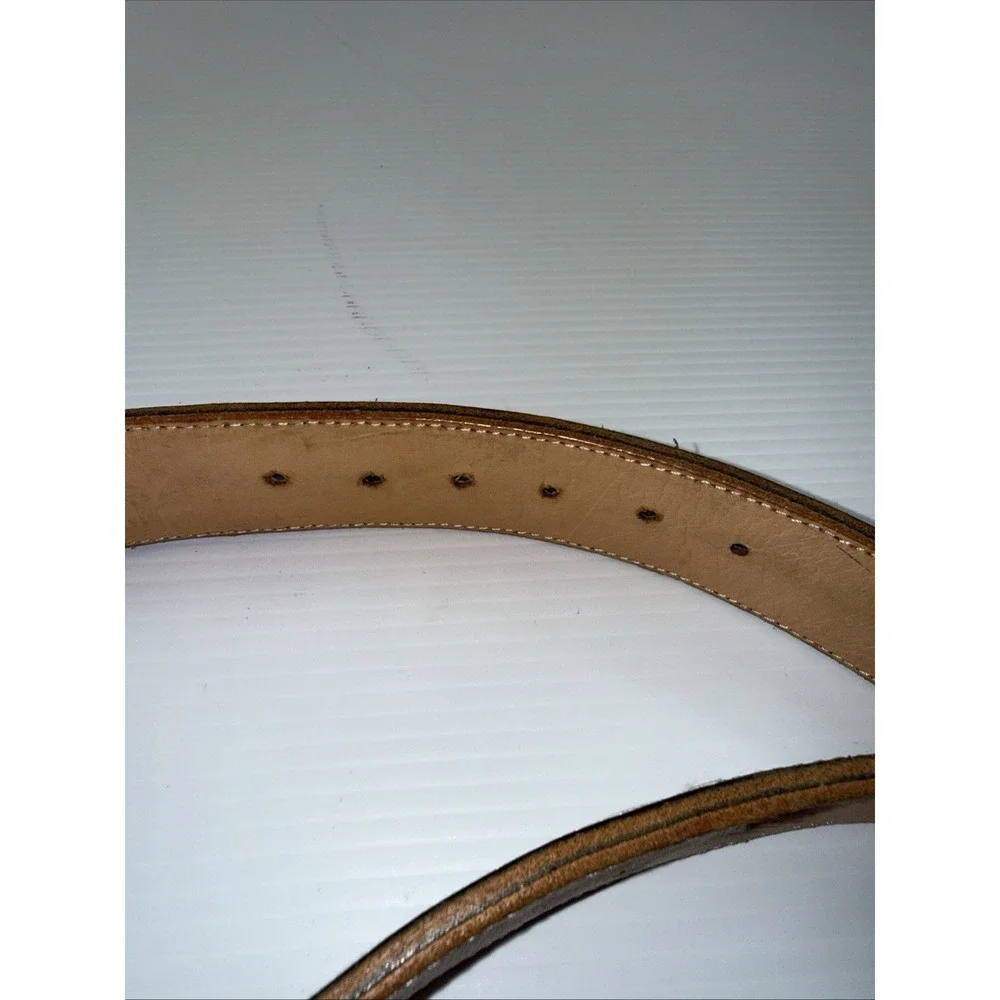 La Fabrica artisan leather western belt intricate embroidered Geometric 42